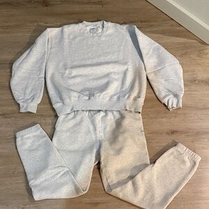 TNA Cozy Fleece Sweatshirt in Heather Cloud White